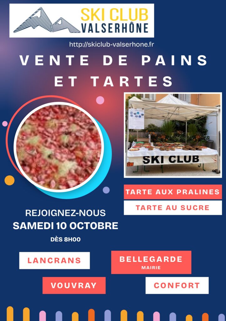 Vente de pains et tartes le samedi 10 octobre 2026